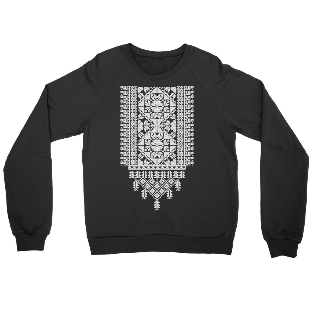 Palestinian Qabbeh Crewneck Sweatshirt (Black)