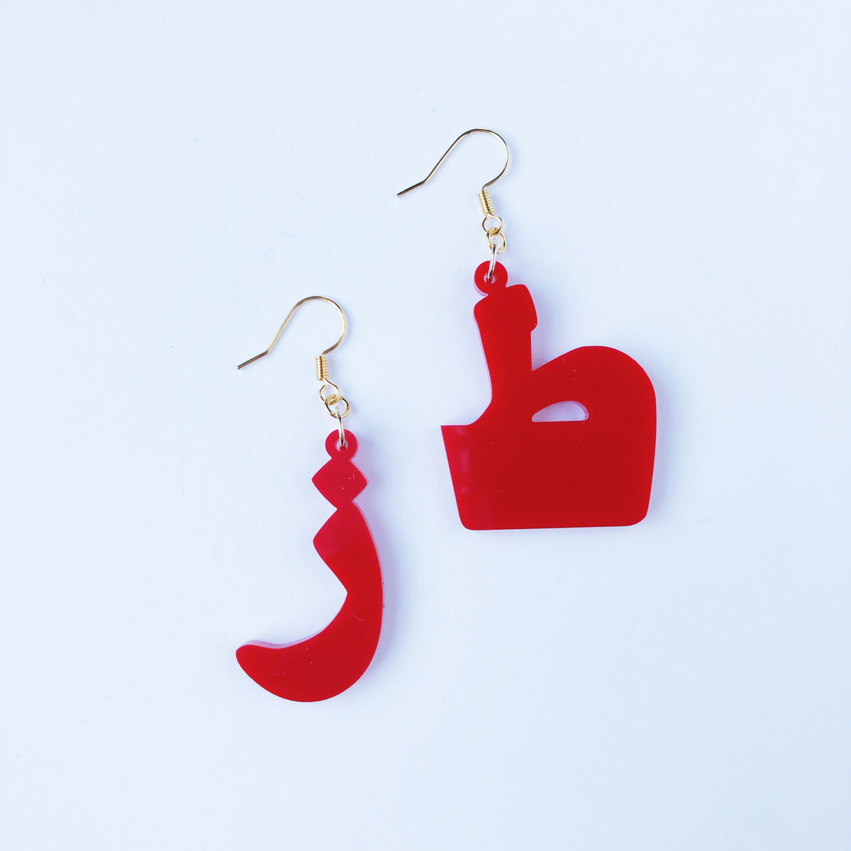 Red "Toz" Earrings