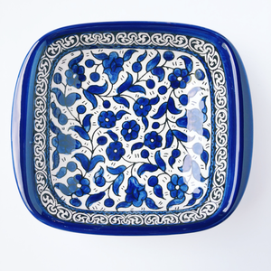 Hand-Painted Khalili Ceramic Deep Rounded Square Bowl