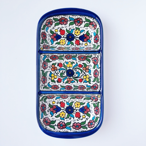 Hand-Painted Khalili Ceramic Three-Split Tray