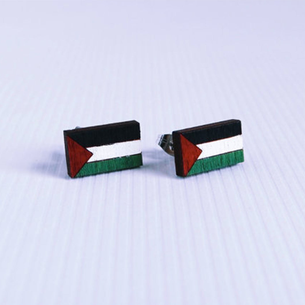 Palestinian Hanging Flag Stud Earrings