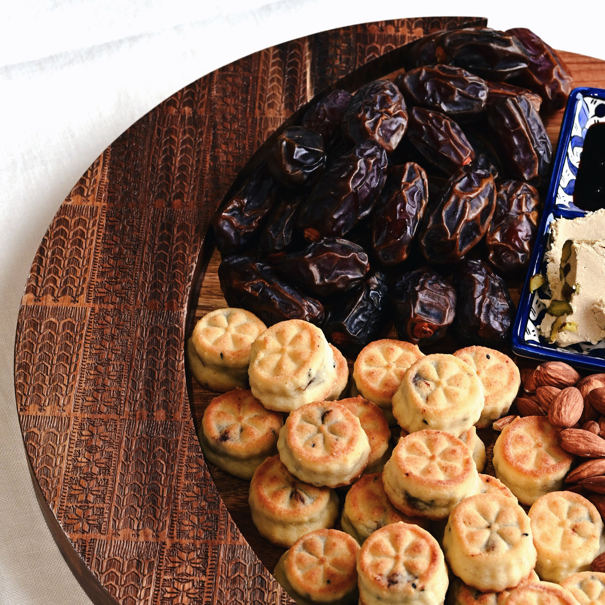 Wooden Tatreez Moon Platter