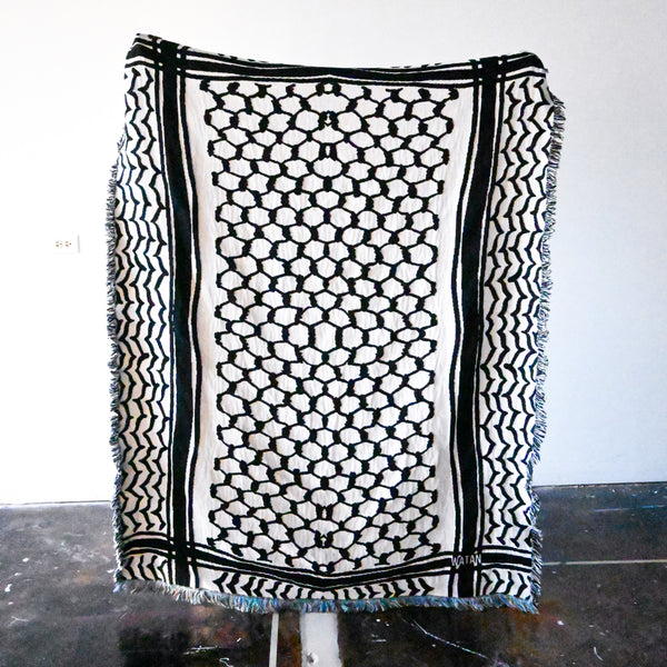 Kuffiyeh Throw Blanket (Black)