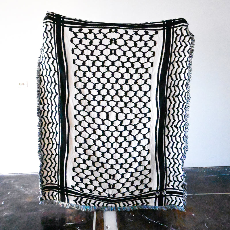 Kuffiyeh Throw Blanket (Black)