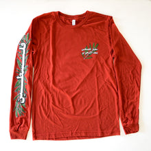 Load image into Gallery viewer, Imagine Palestine After Liberation Long Sleeve Shirt (Brick Red)