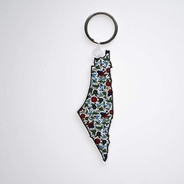Khalili Ceramic Palestine Map Keychain