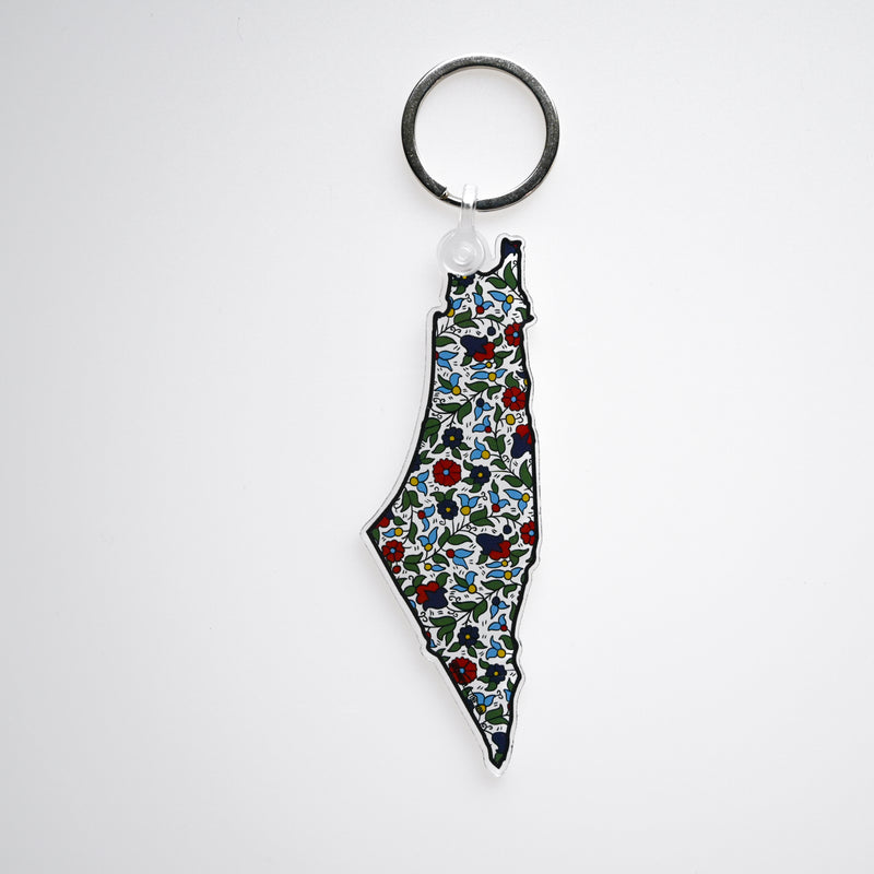 Khalili Ceramic Palestine Map Keychain