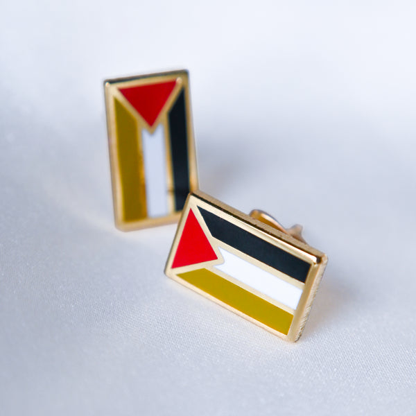 Palestinian Flag Stud Earrings &mdash; alternate view