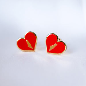 Palestine Love Stud Earrings (Red)