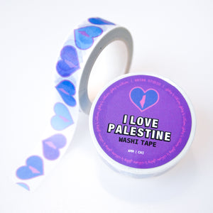 "I Love Palestine" Washi Tape (Purples)