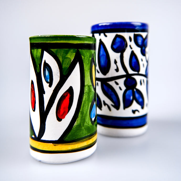 Hand-Painted Khalili Ceramic Mini Vase (Blue)