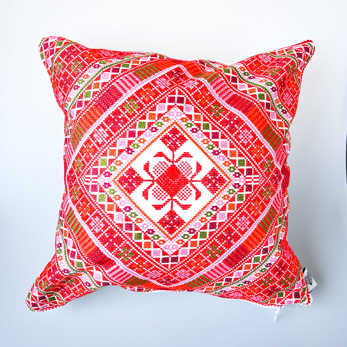 Palestinian Tatreez Crosshatch Pillow