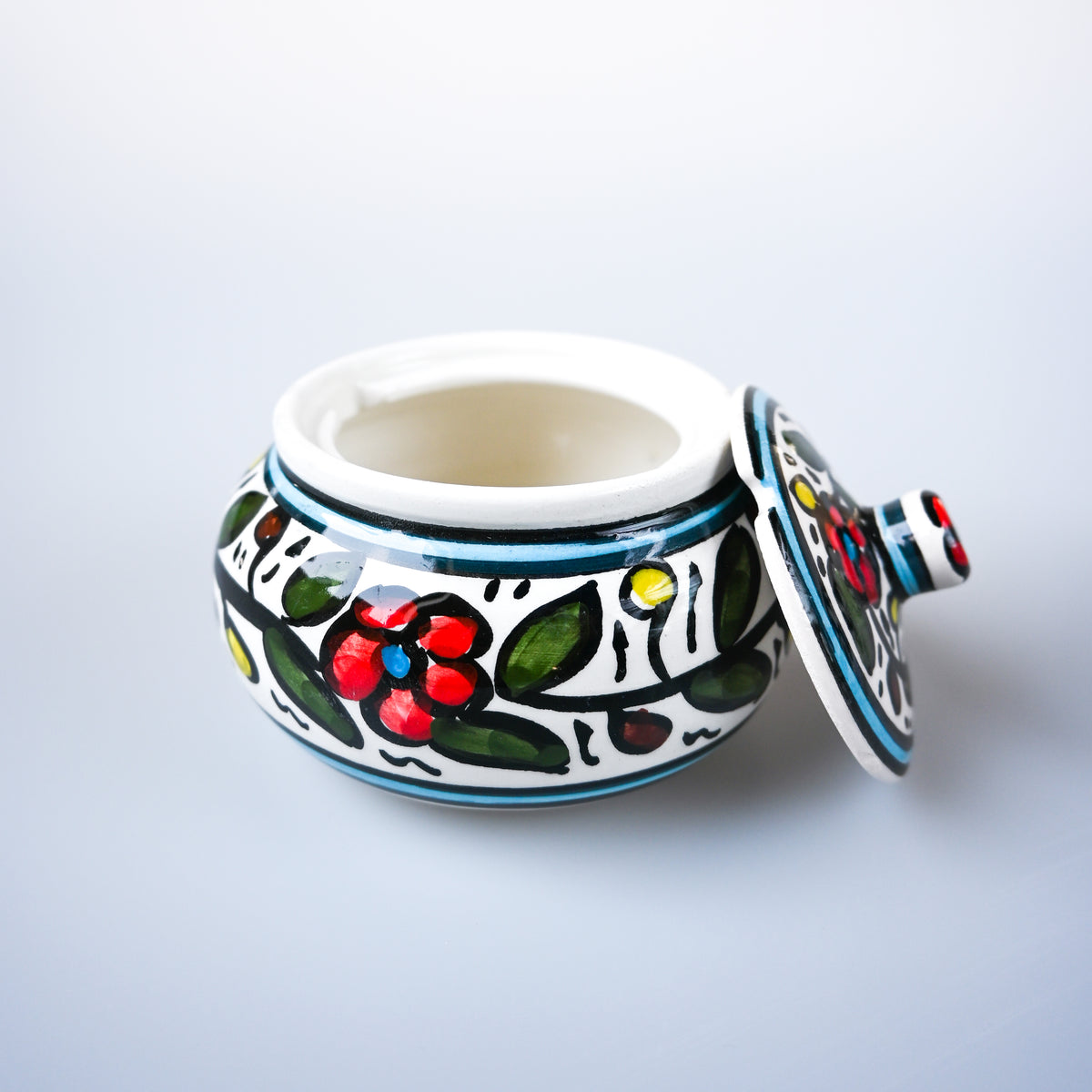 Hand-Painted Khalili Rounded Ceramic Jar