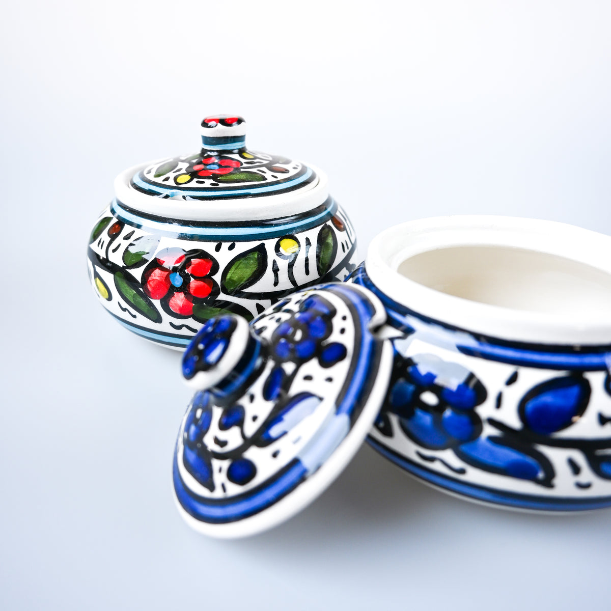 Hand-Painted Khalili Rounded Ceramic Jar