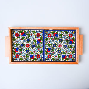 Hand-Painted Khalili Rectangular Ceramic Tray (Colorful)
