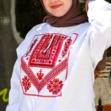 Load image into Gallery viewer, Long Sleeve Classic Ramallah Qabbeh Tatreez Shirt