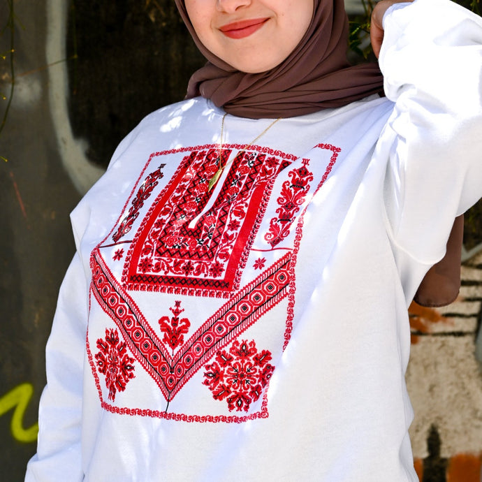 Long Sleeve Classic Ramallah Qabbeh Tatreez Shirt