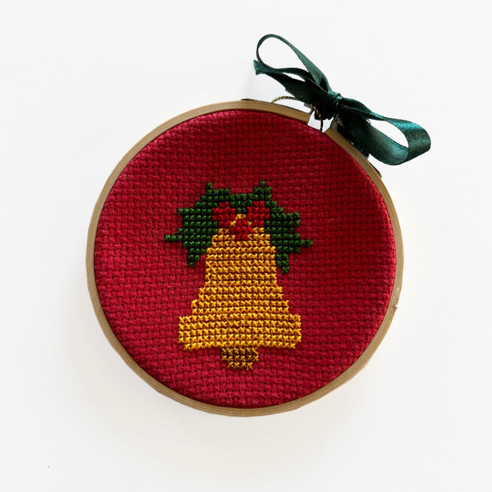 Handmade Tatreez Christmas Ornament (Bell)