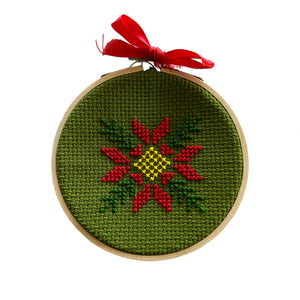 Handmade Tatreez Christmas Ornament (Red Tatreez)