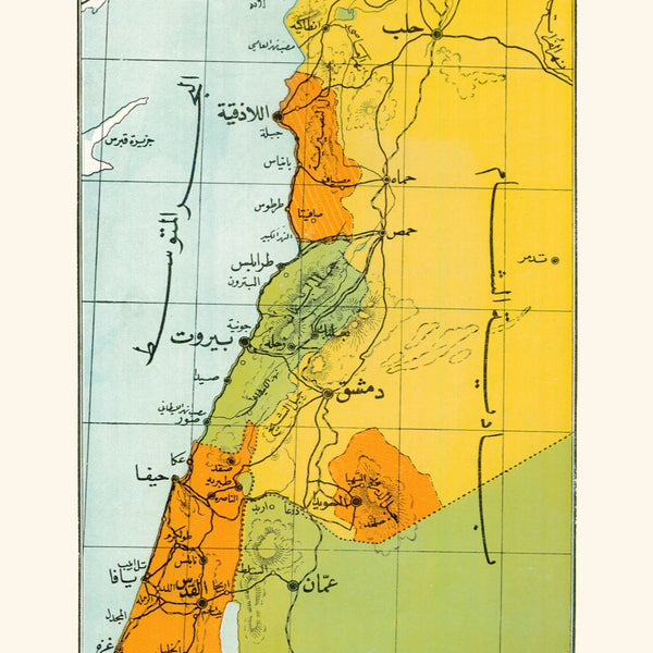 Vintage Ottoman Levant Map Print