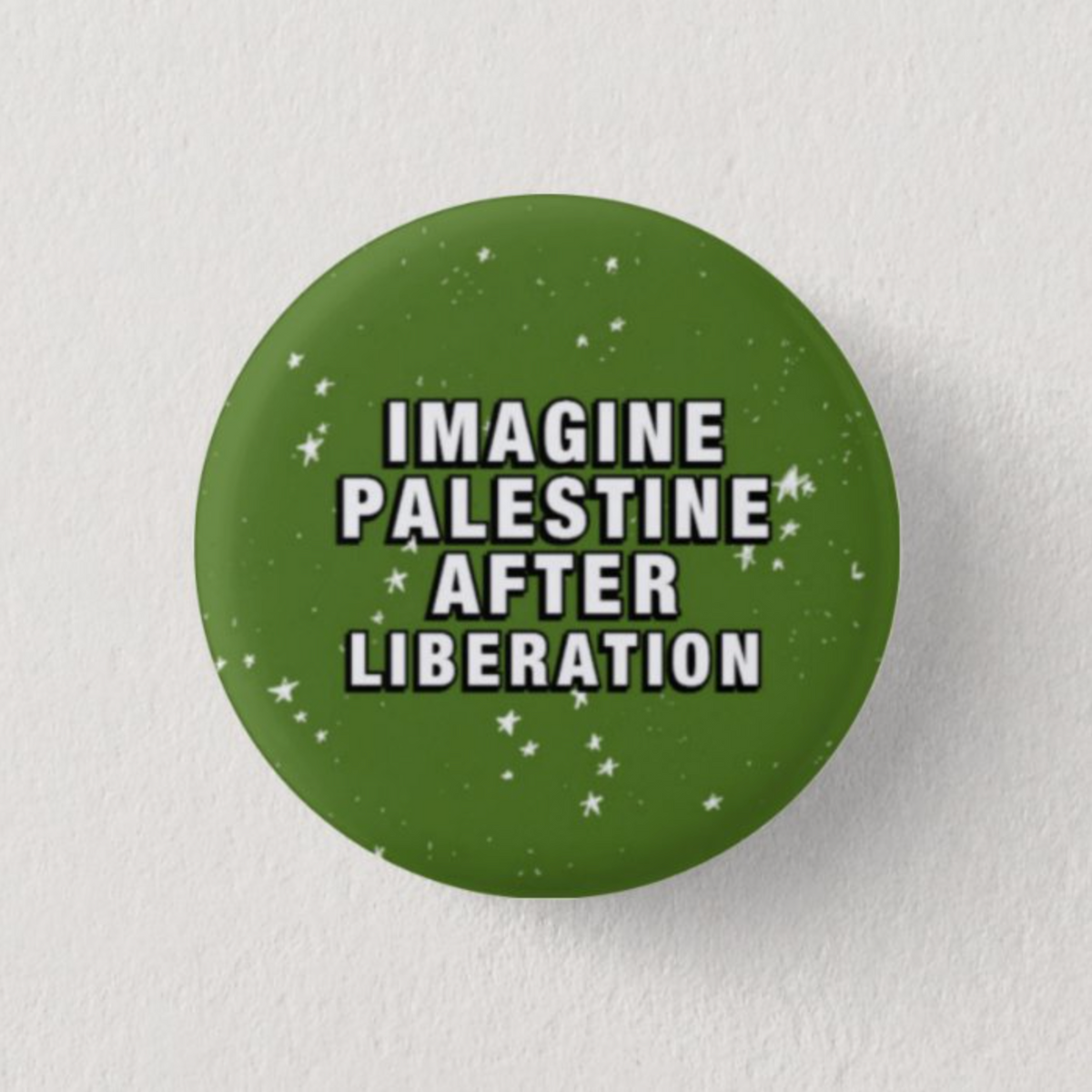 Imagine Palestine After Liberation Button Pin (Green)