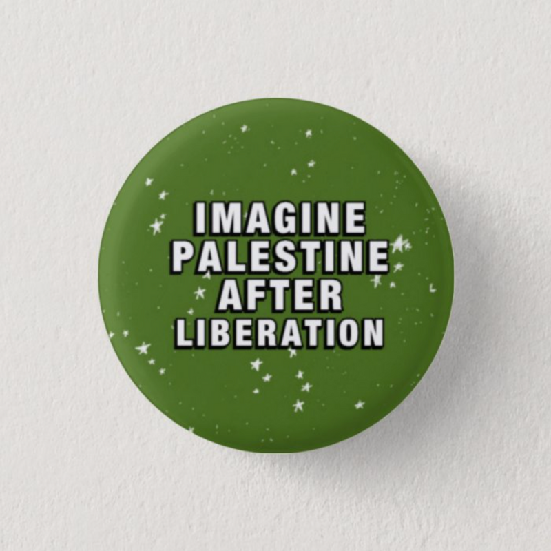 Imagine Palestine After Liberation Button Pin (Green)