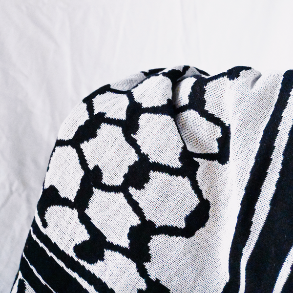 Kuffiyeh Throw Blanket (Black) &mdash; alternate view