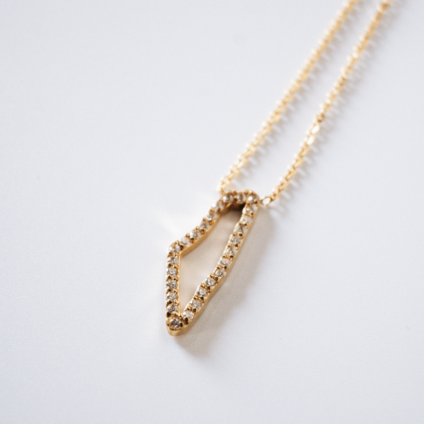 Rhinestone Palestine Map Necklace (Gold) &mdash; alternate view