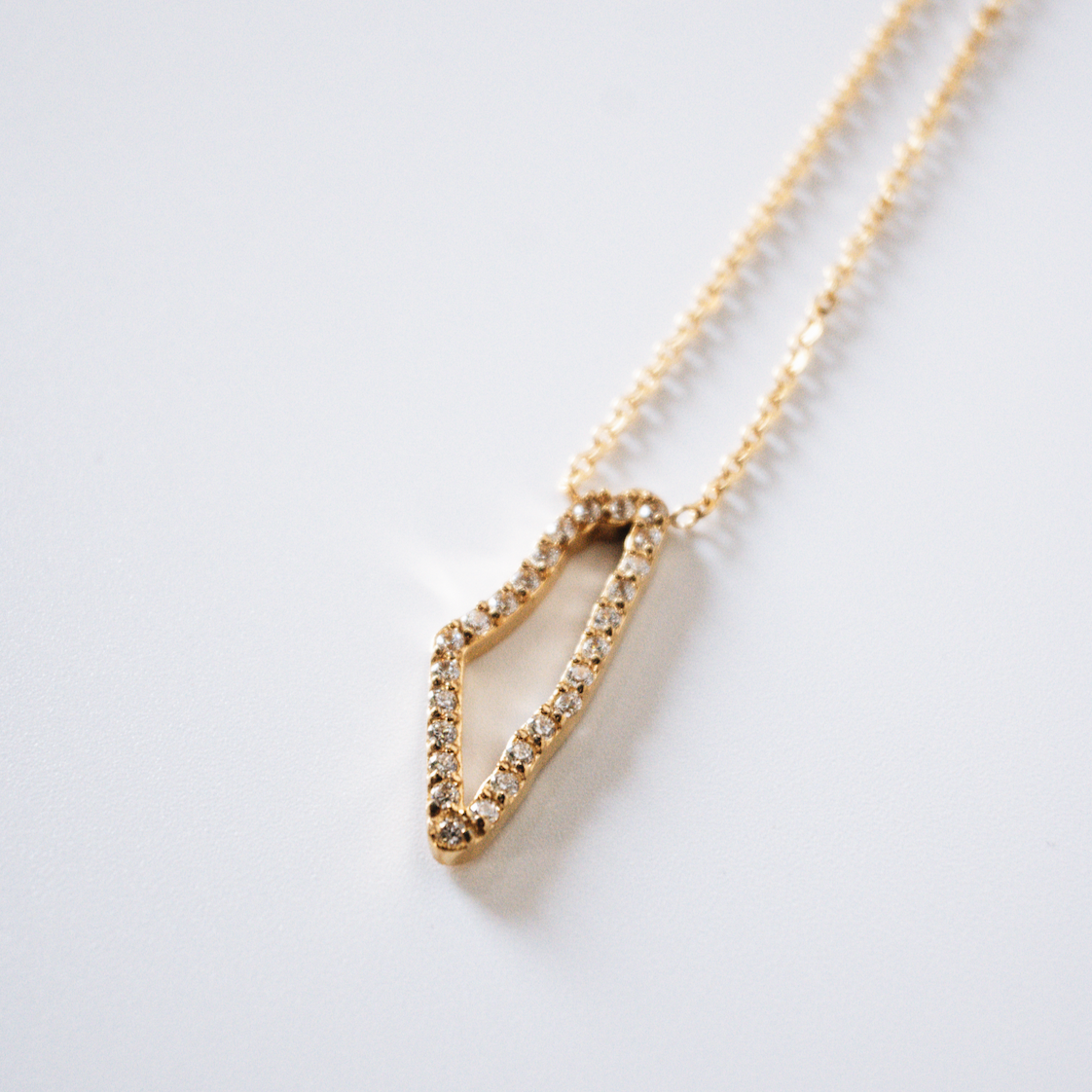 Rhinestone Palestine Map Necklace (Gold)