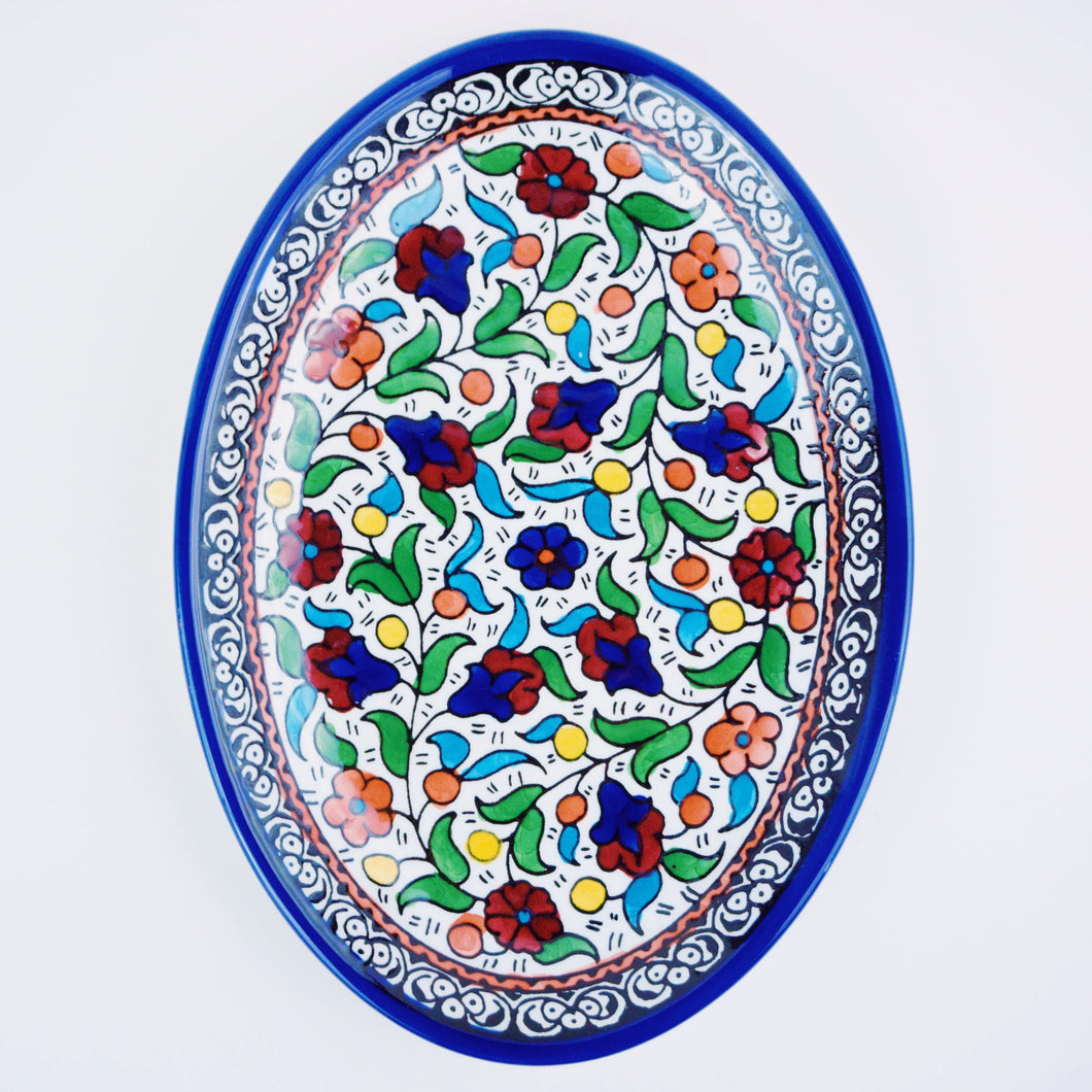 Hand-Painted Khalili Ceramic Medium Oval Plate