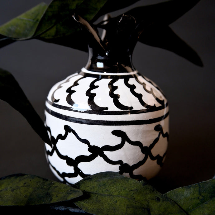 Hand-Painted Kuffiyeh Palestinian Pomegranate Vase