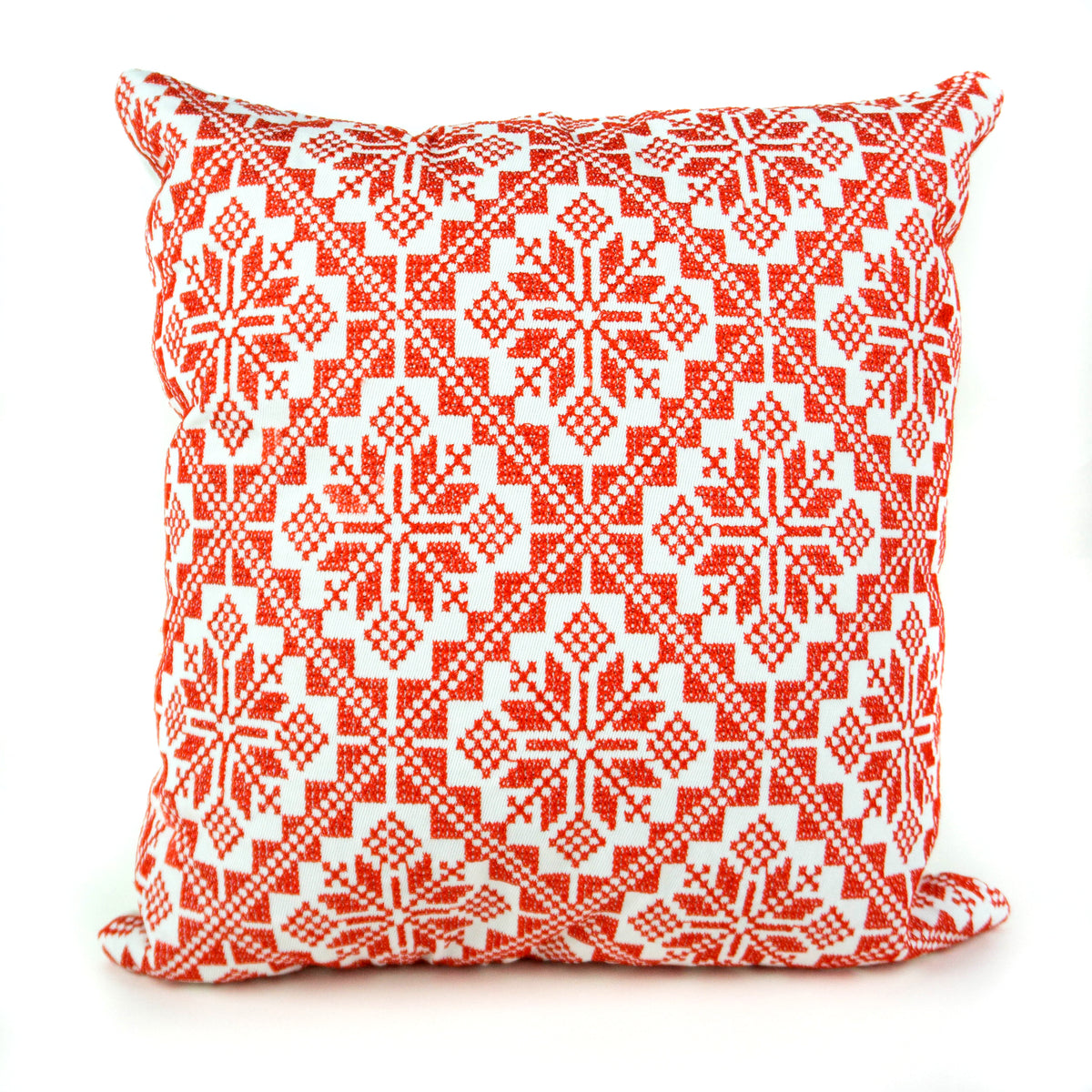 White & Red Palestinian Tatreez Pillow