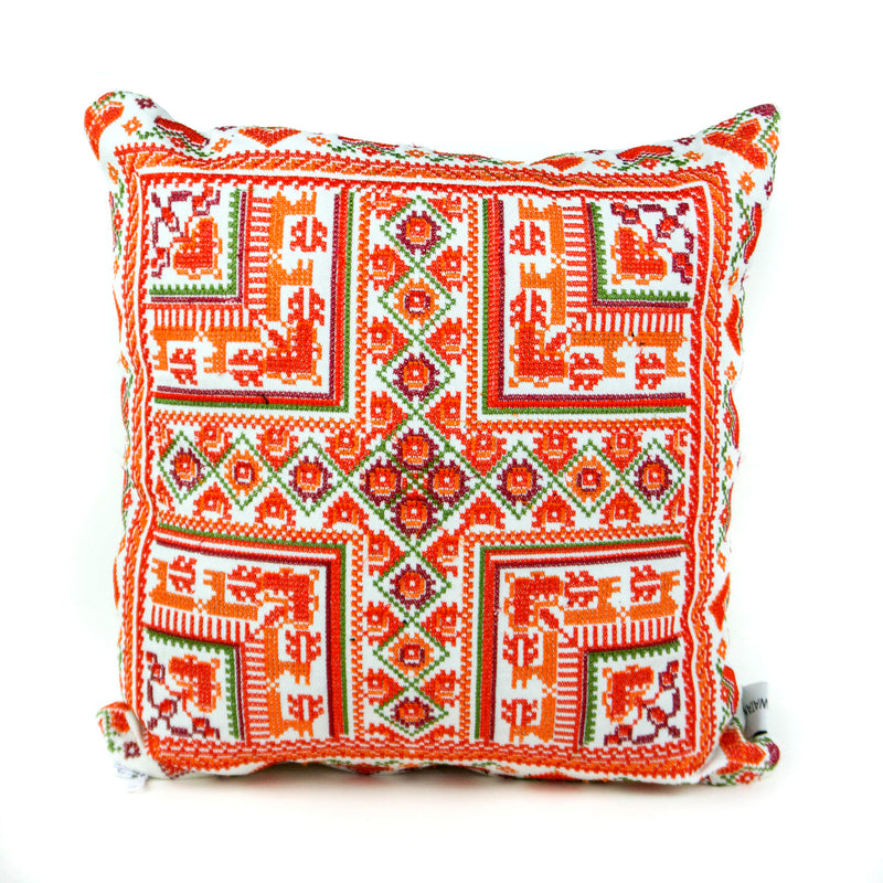 Palestinian Tatreez Hearts Pillow