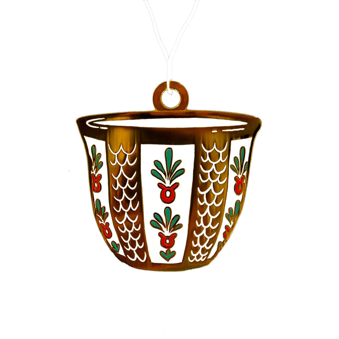 Golden Arabic Coffee Christmas Ornament