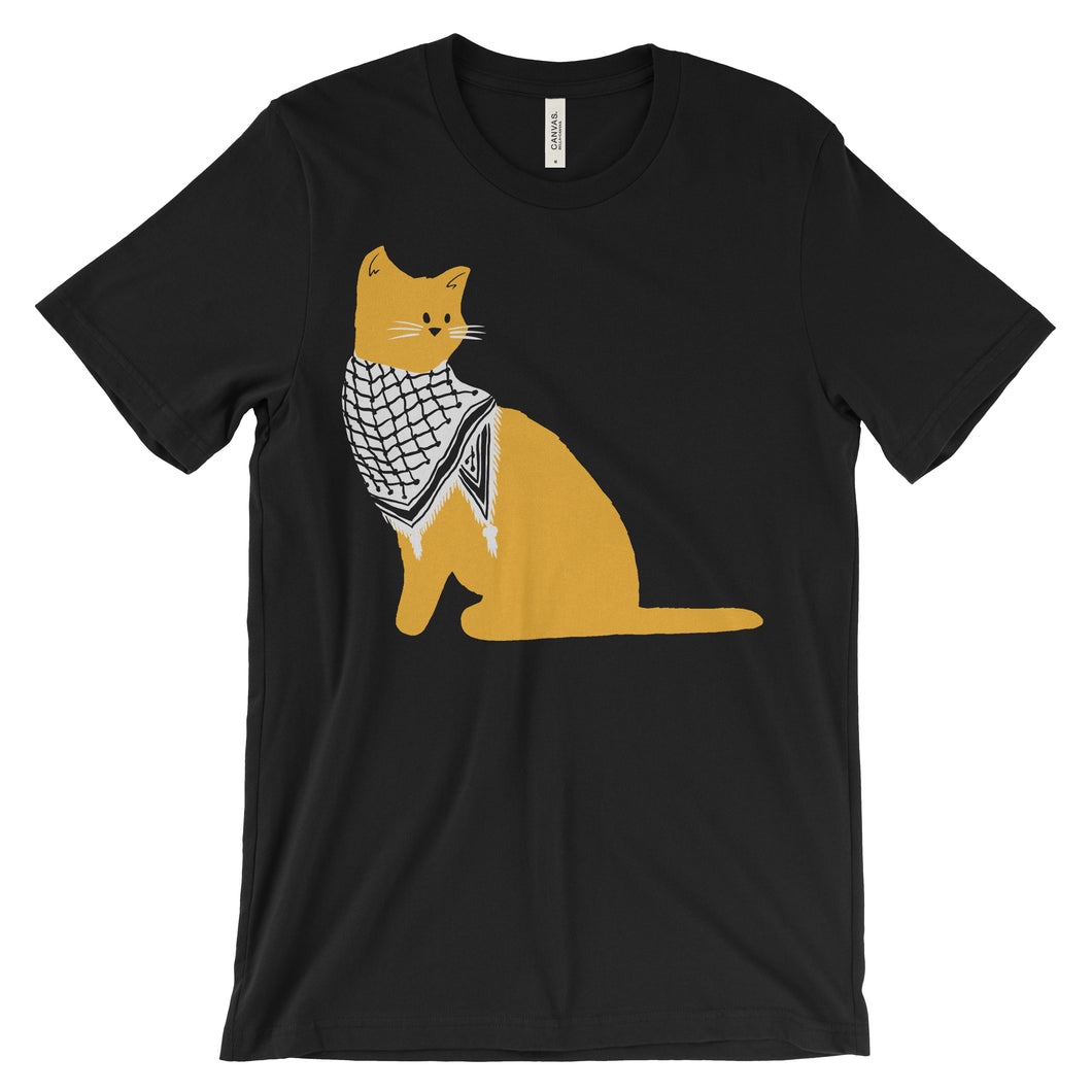 Palestinian Catfiyyeh T-Shirt (Bright Mustard Cat)