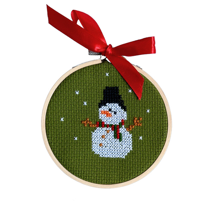 Handmade Tatreez Christmas Ornament (Snowman)