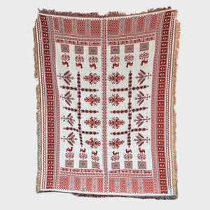 Classic Ramallah Tatreez Throw Blanket